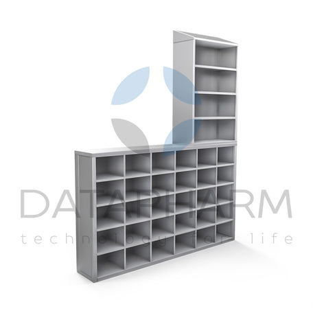 Wall-Mounted Bench with Compartments and Side Rack