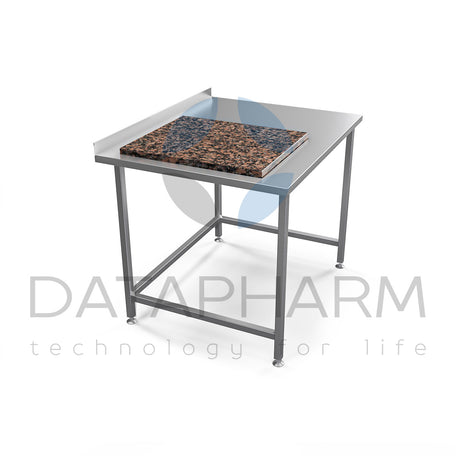 Table with anti-vibration plate and table top