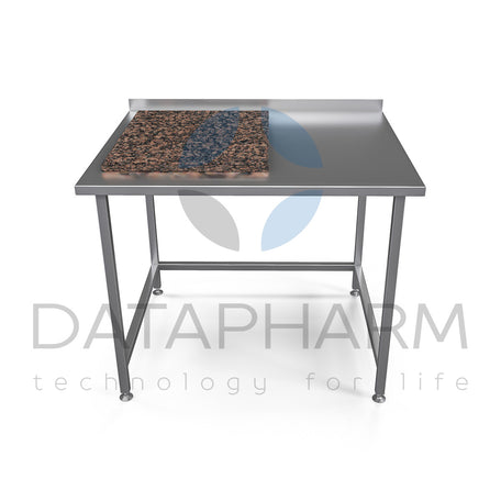 Table with anti-vibration plate and table top