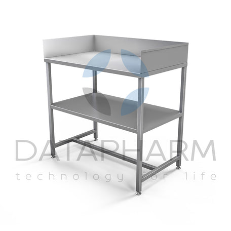 Table with High Back and Side Splash Guards and Shelf