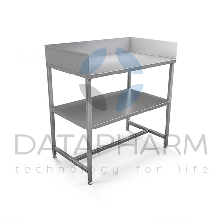 Table with High Back and Side Splash Guards and Shelf