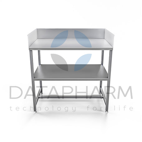 Table with High Back and Side Splash Guards and Shelf