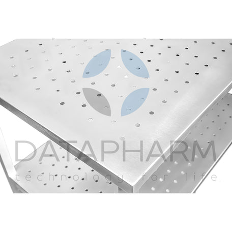 Stainless Steel Table with Perforated Top and Shelf