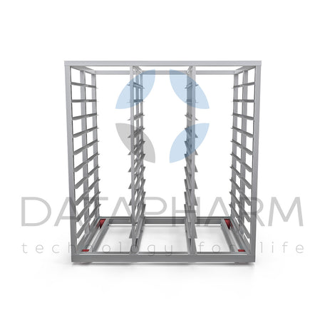 Wózek trójsekcyjny do sterylizacji ampułek 